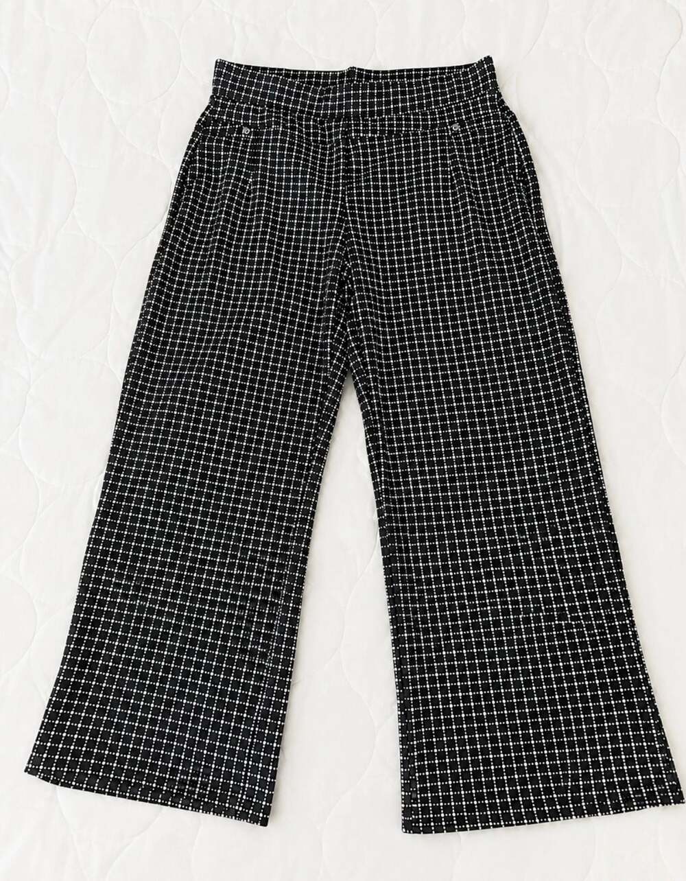 Polished & Poised Petite XL Black White Geometric Pull-On Career Pants Stretch - Picture 2 of 9